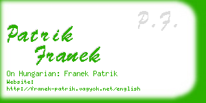 patrik franek business card